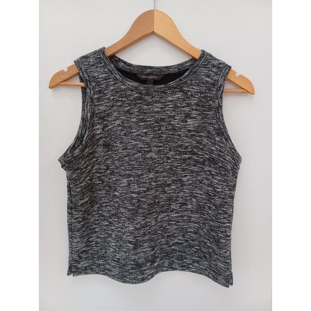 Banana Republic Sleeveless Sweater Vest Gray Black Womens Small